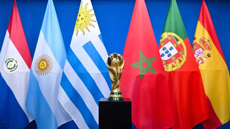 Vlaggen van de gastlanden van het WK 2030